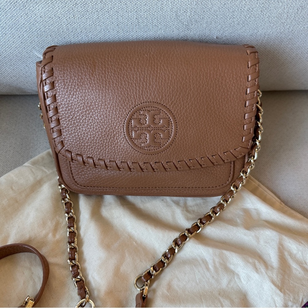 Tory Burch Mini Marion Crossbody Bag Tan